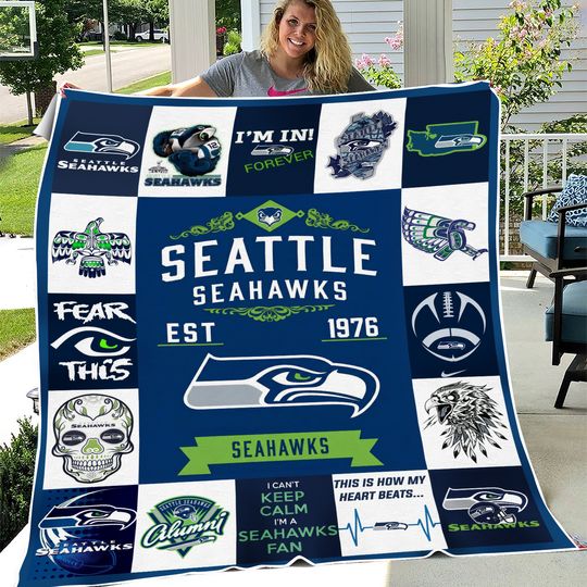 Seattle Seahawks Quilt Blanket For Fans Home Decor Gift