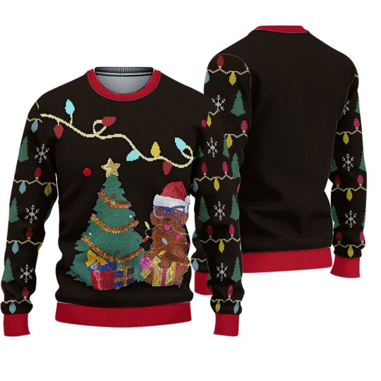 Ugly Christmas Sweater Black Sweater Size Small Dog Puppy Women's Jollidays BxL