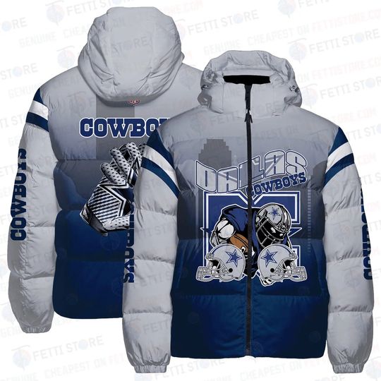 Dallas Cowboys Logo Pattern AOP Unisex Puffer Jacket Down Jacket