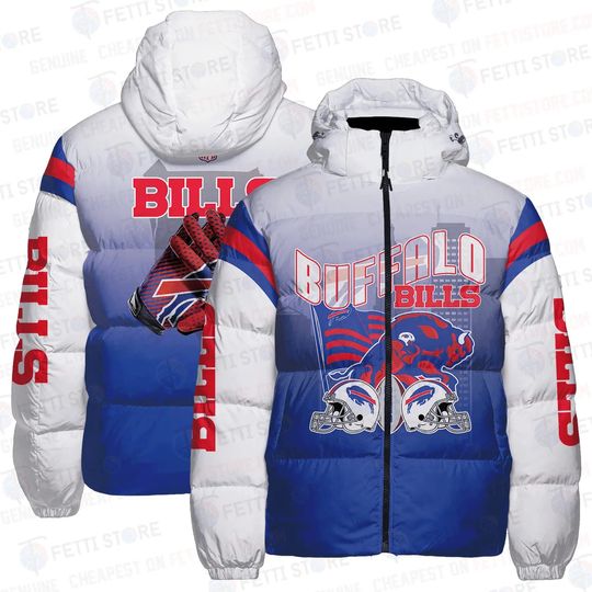 Buffalo Bills Logo Pattern AOP Unisex Puffer Jacket Down Jacket