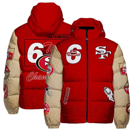 San Francisco 49ers Super Bowl Hooded Puffer Jacket