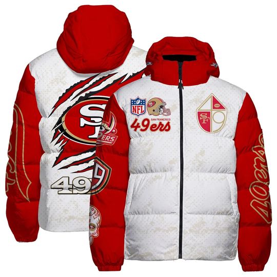 San Francisco 49ers Team Logo Hooded Puffer Jacket