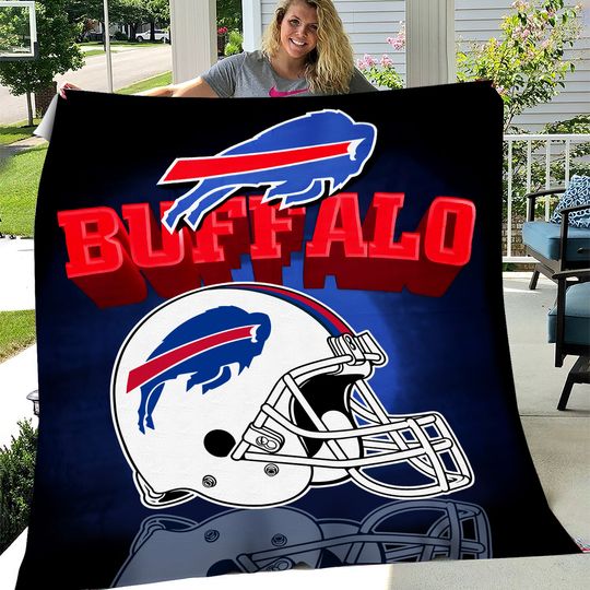 Buffalo Football Team Bills Gridiron Light Weight Fleece Throw Blanket