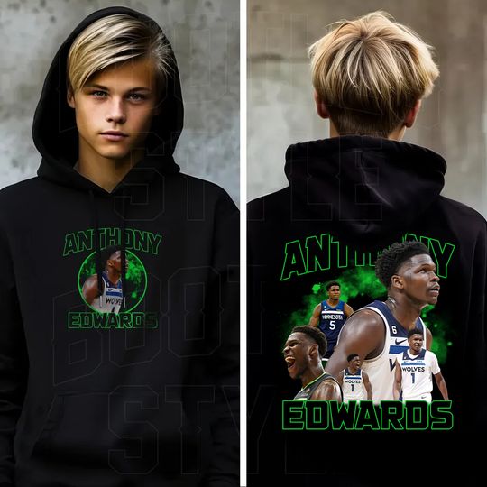 Anthony Edwards Hooded Sweatshirt for Youth Boys Girls