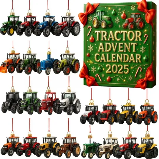 Discover Advent Calendar 2025 Christmas Decorations Gifts 2D Tractor for Boys Teen Kids