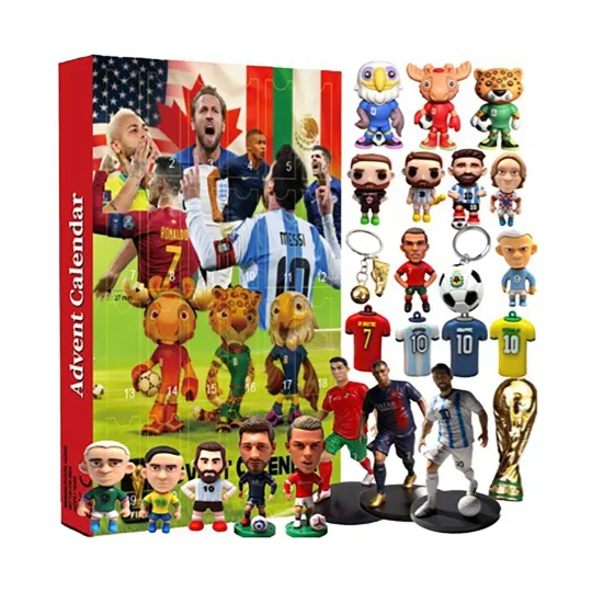 Discover Acrylic Advent Calendar Blind Box Christmas 2025 Football World Cup Theme 3D Toy Gifts for Men and Boys