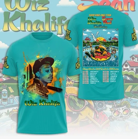 Discover Wiz Khalifa Good V Only Sean Paul Tour 2025 3D AOP T Shirt Unisex UU1187