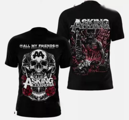 Discover Asking Alexandria All My Friends North American Tour 2025 AOP 3D T-shirt