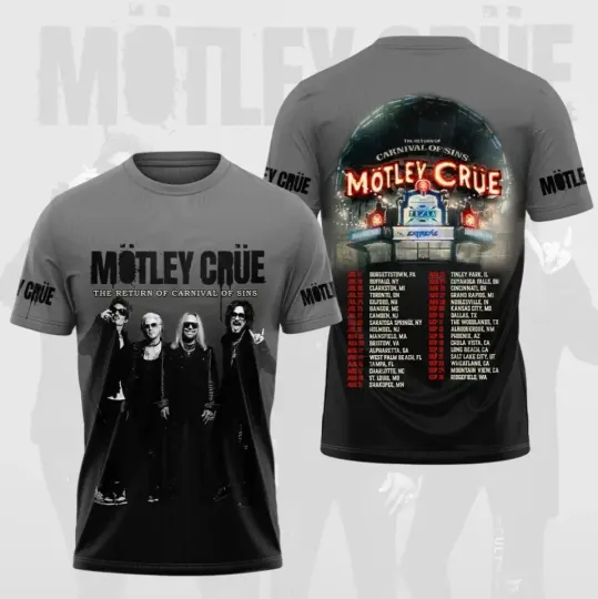 Discover Motley Crüe Carnival of Sins Tour 2026 3D T-Shirt