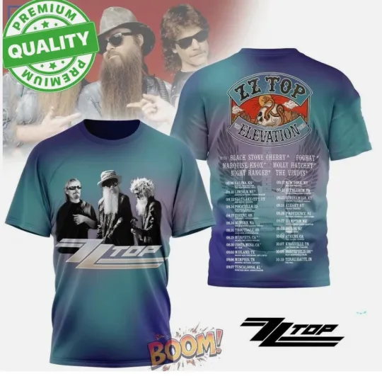 Discover ZZ Top The Elevation Tour 2025 3D AOP T Shirt Unisex