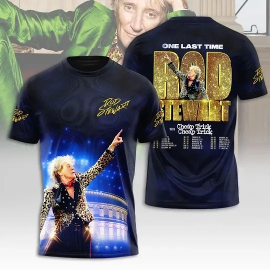 Rod Stewart In Concert Tour 2025 3D T-Shirt