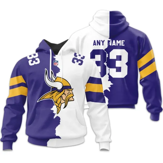 Minnesota Football Team Vikingss 3D Hoodie, Unisex Adults