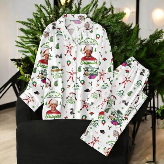 Griswold Christmas Vacation Pajama Set, Funny Holiday Family Sleepwear