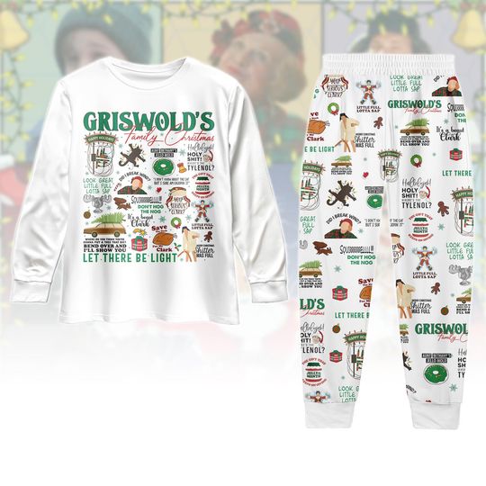 Griswolds Family Christmas Pajamas Set, National Lampoon Vacation Pajamas Family, You Serious Clark Matching Sleepwear, Christmas Holi
