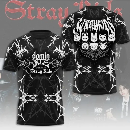 Discover Stray Kids 2025 DominATE World Tour 3D T-Shirt