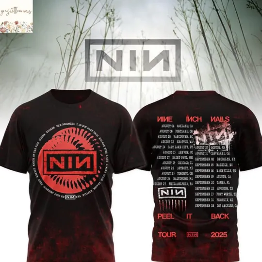 Discover Nine Inch Nails Peel It Back Tour 2025 3D T-Shirt