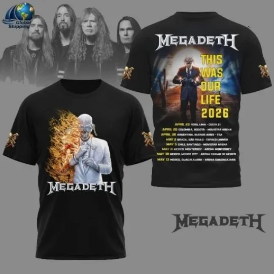 Discover Megadeth This Was Our Life Tour T-Shirt Vic Rattlehead 3D Shirt