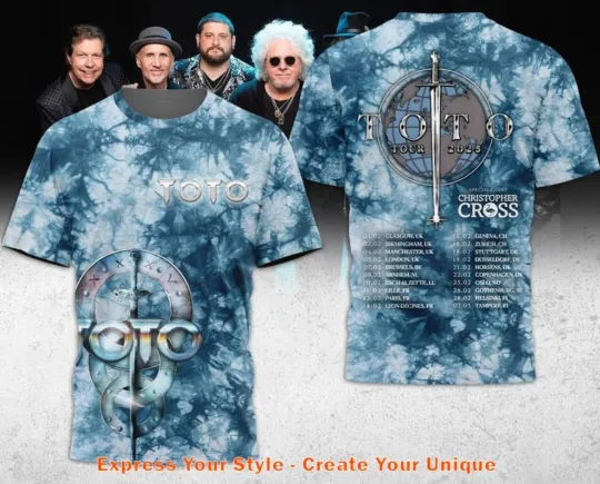 Discover Toto Tour 2025 With Christopher Cross  3D T Shirt Full Size S-5XL