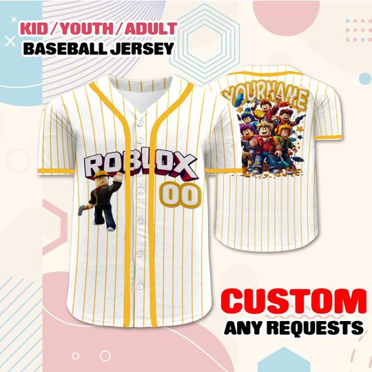 Custom Roblox Baseball Jersey, Gamer Outfit