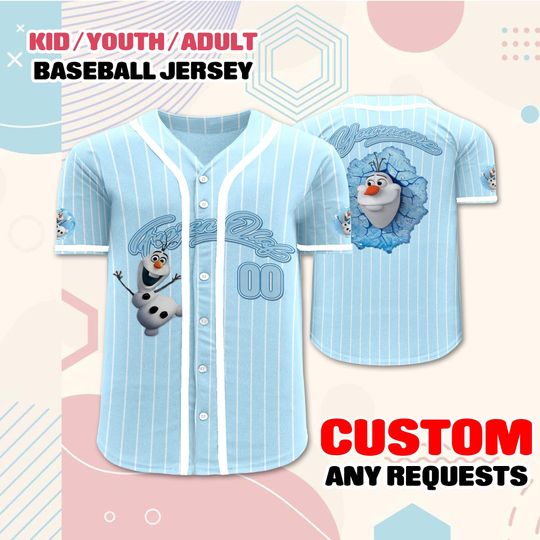 Discover Custom Frozen Olaf Christmas Baseball Jersey, Personalized Gift