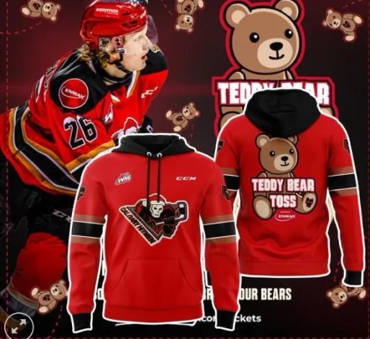 Discover Calgary Hitmen Bear Toss Hoodie 3D All over print