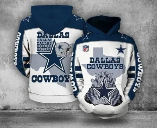 Discover BG Cowboys Big Map All Over Print Hoodie 3D Full Sizes XS-5XL