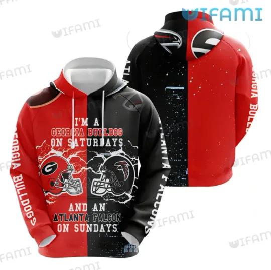 Discover GA bulldogs Hoodie 3D Bulldogs On Saturdays Falcon On Sundays Gift