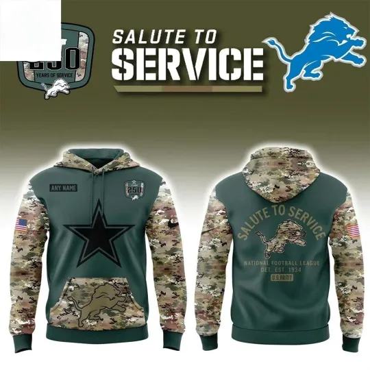 Discover Lions Salute To Service Army 250Th Hoodie
