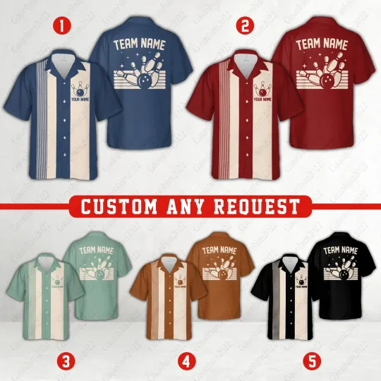 Discover Personalized Retro Bowling Hawaiian Shirt -  Adults & Youth