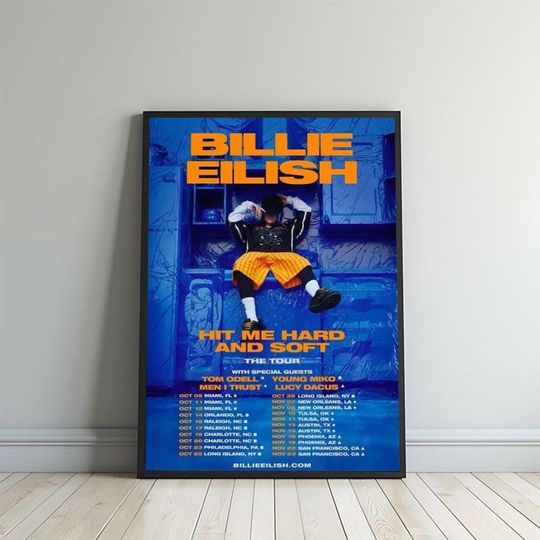 Billie Eilish Hit Me Hard & Soft Tour 2025 Vertical Poster