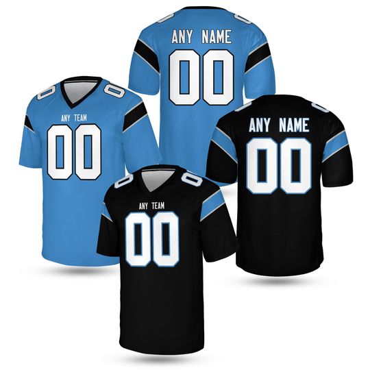 Discover Custom Name and Number Carolina Jersey | Panther Blue Football Jersey Coastal Game Day Tee | Unisex Football Jersey | Tailgate Gift For Fan
