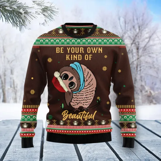 Discover Owl Beautiful Ugly Christmas Sweater - 3D Print Ugly Sweatshirt