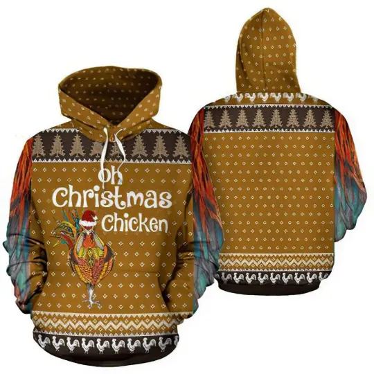 Discover Chicken Oh Christmas 3D AOP Hoodie Unisex S-5XL