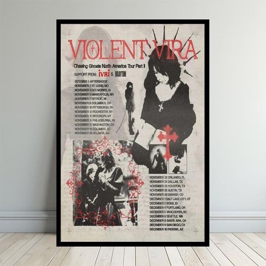 Discover Violent Vira Chasing Ghosts Tour Poster 2025 North America Part II Vertical Art Print