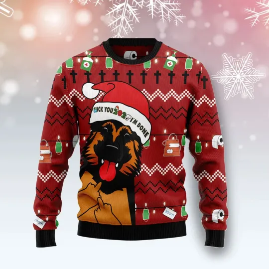 Discover Funny German Shepherd 2020 I‘m Done unisex - 3D Print Ugly Sweatshirt