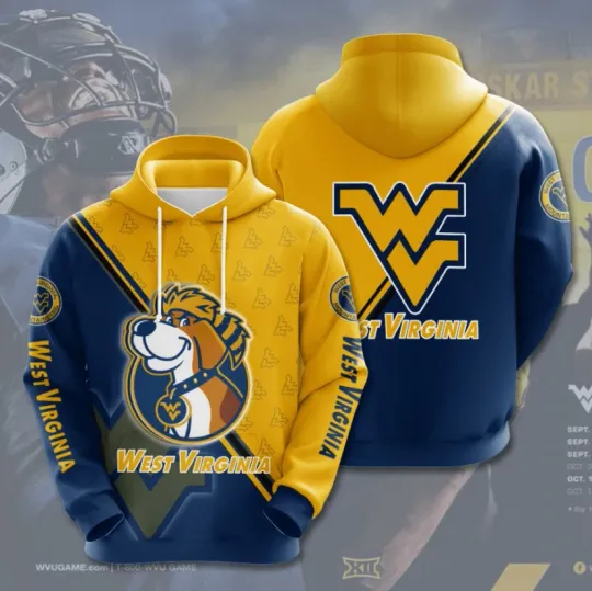 Discover West Virginia Mountaineers Custom All Over Print Hoodie 3D