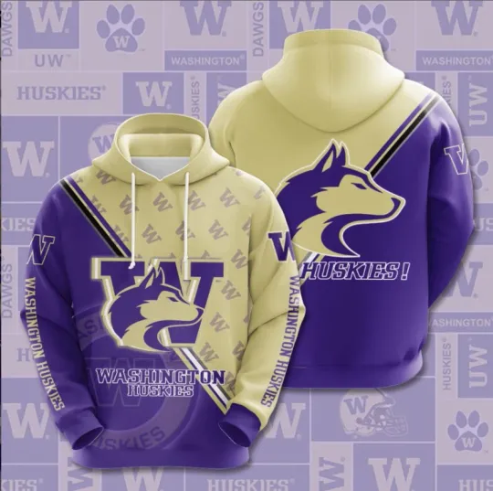 Discover Washington Huskies Custom All Over Print Hoodie 3D for All