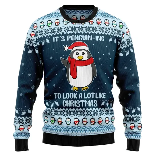 It's Penguin-ing christmas Ugly Christmas Sweater - 3D Print Ugly Sweatshirt