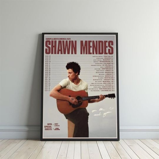 Shawn Mendes Tour 2025 Europe North America Vertical Poster