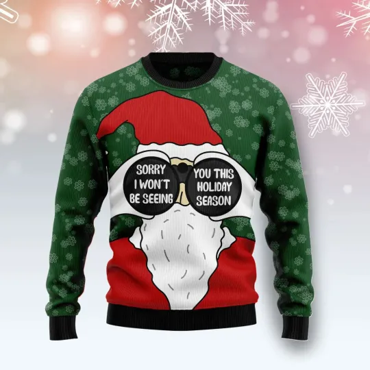 Discover Santa I Won‘t Be Seeing You Ugly Christmas Sweater - 3D Print Ugly Sweatshirt