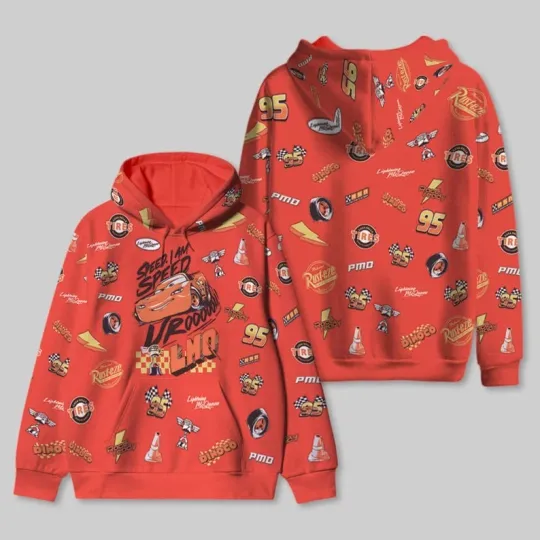 Discover Lightning McQuen Speed I'm Speed  Pixar Car Radiator Springs Hoodie 3D Printed