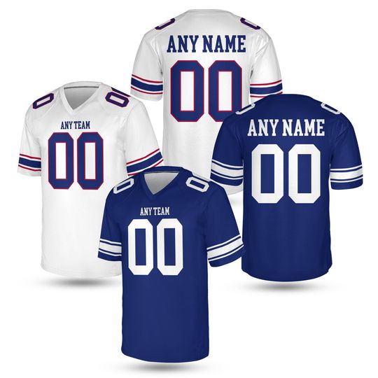Discover Personalized Name and Number New York G Jersey, Custom Royal Blue Red Custom Football Jersey, Unisex Game Day Shirt for Fans, Custom Shirt
