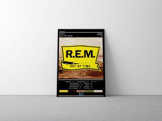 Discover R.E.M. Poster | Out of Time Poster | Rock Music Poster | Album Cover Poster | Music Poster Gift | Wall Decor | 4 Color | Home Decor | Retro
