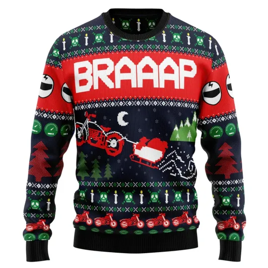 Discover Motorbike Braaap - 3D Print Ugly Sweatshirt