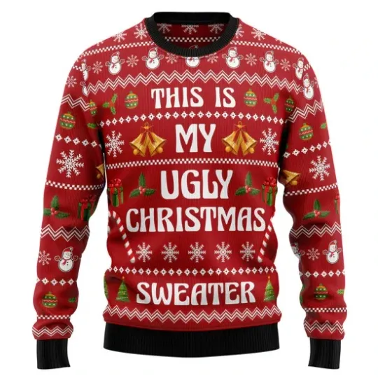 Discover This Is My Ugly Sweater - 3D Print Ugly Sweatshirt