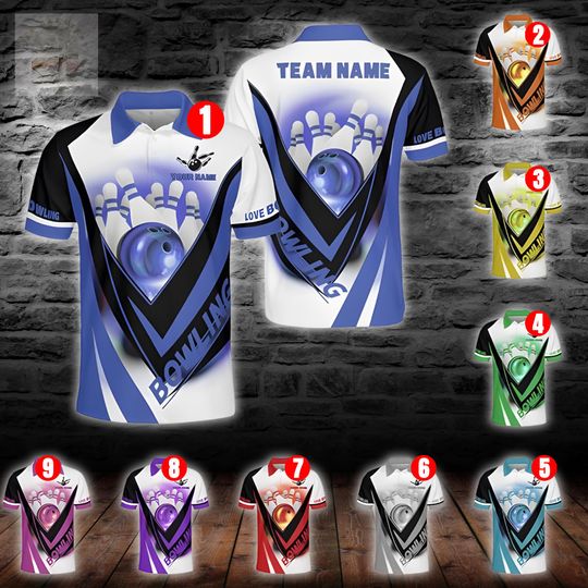 Discover Personalized Bowling Polo Shirt, Custom Team Uniform, DTG Printed