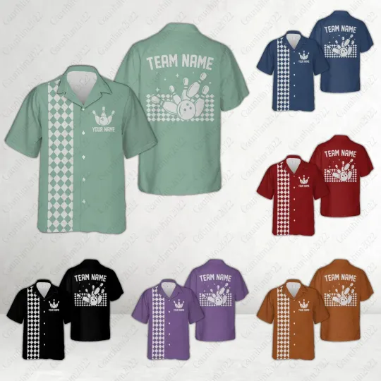 Discover Personalized Vintage Bowling Hawaiian Shirt for Adults and Youth