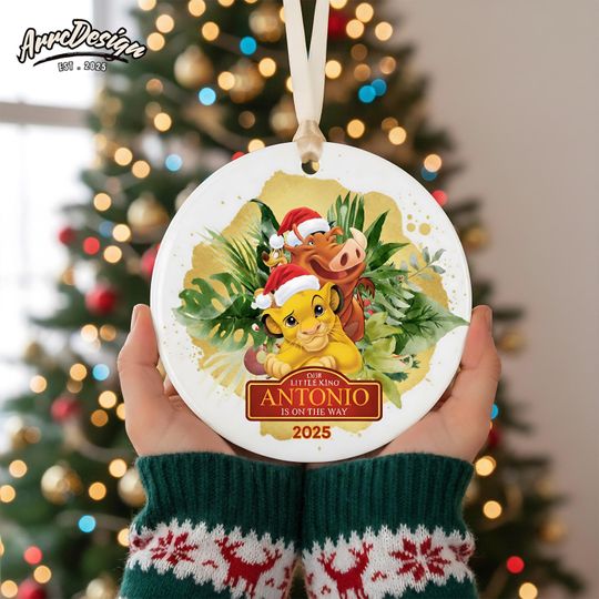 Discover Personalized Lion King Ornament: Custom Keepsake for Baby's First Christmas