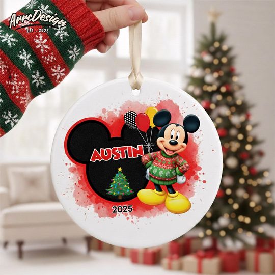 Discover Personalized Mickey Mouse Christmas Ornament: Custom Keepsake for Kids