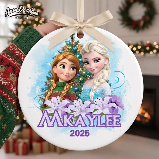 Discover Personalized Elsa and Anna Frozen Ornament: Custom Disney Christmas Decor